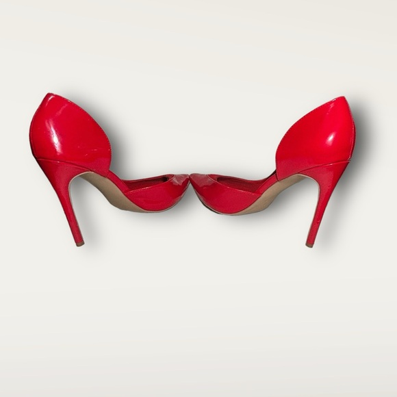 Shoe Dazzle Red Shiny Pointy Toed Heels - Picture 3 of 8